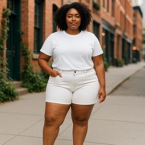 Cato | Plus Size White Denim Shorts Various Sizes